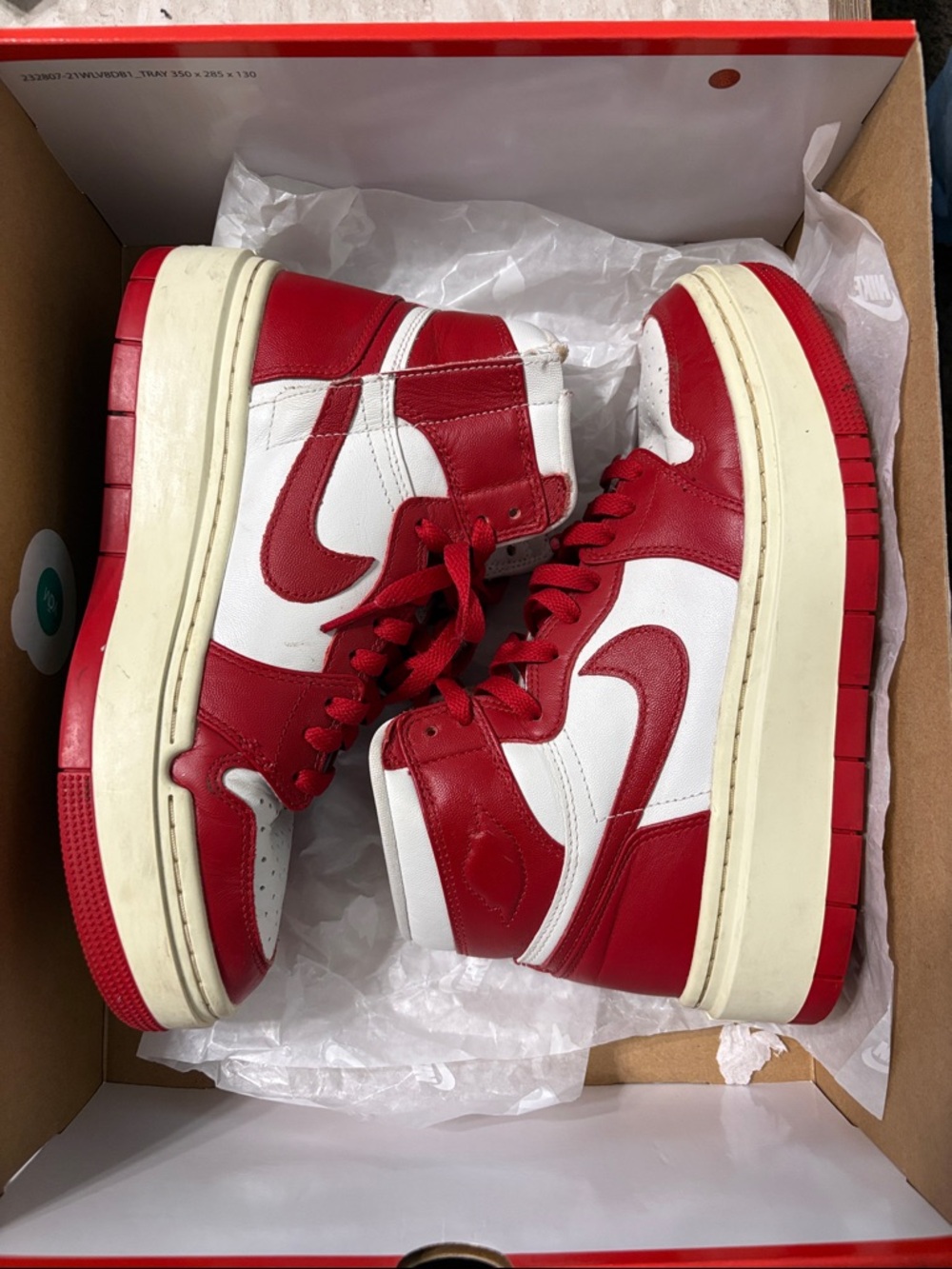 Women’s air Jordan Nike Red & White Mid-Top Sneakers with Iconic Swoosh